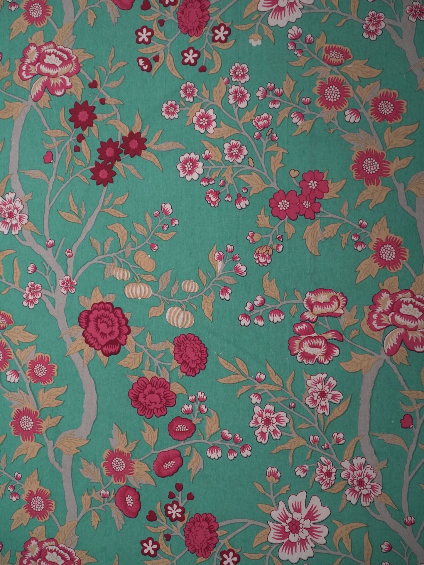 Pastel Green Floral Bedsheet, 100% Cotton, King Size, 100x108 inch